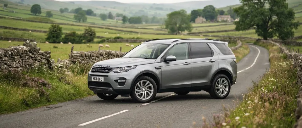 Grey SUV on a country road